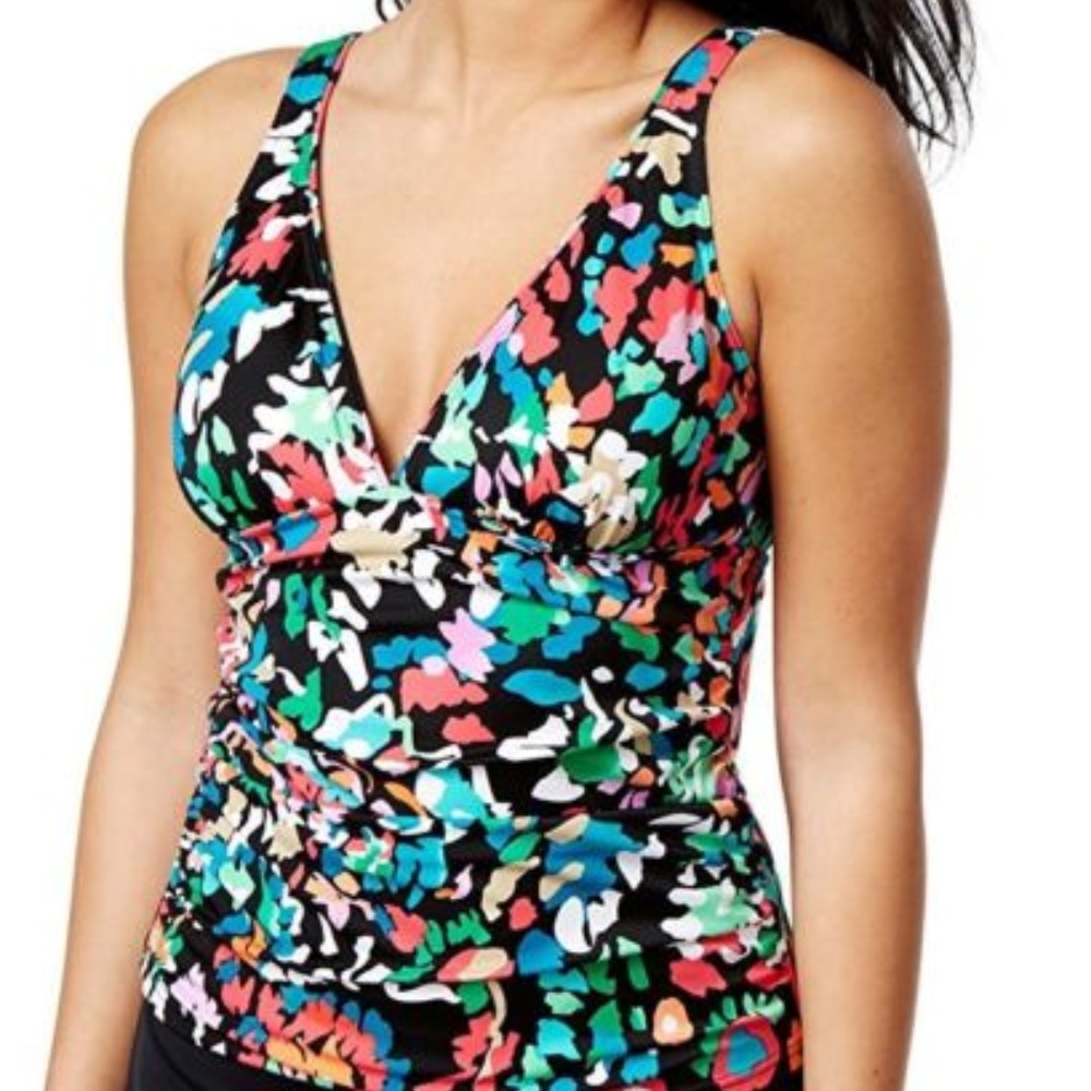 Swim Solutions Women's Shirred Tankini Top